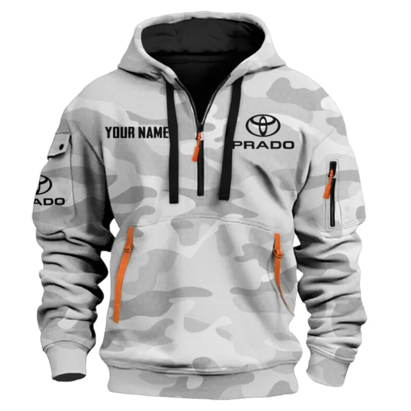 Prado Exclusive Logo Fashion Hoodie Half Zip BLC11625A1PRD - White