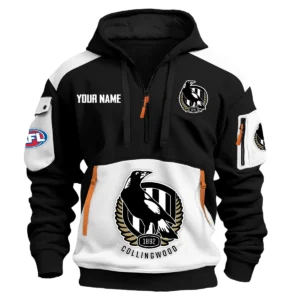 Collingwood Magpies Australian Football League Exclusive Logo Hoodie Half Zipper HOAFL190525A01COLL - White