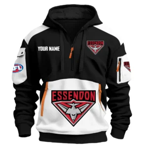Essendon Bombers Australian Football League Exclusive Logo Hoodie Half Zipper HOAFL190525A01ESS - White