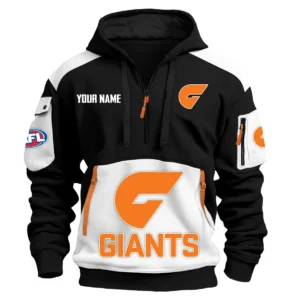 GWS Giants Australian Football League Exclusive Logo Hoodie Half Zipper HOAFL190525A01GWS - White