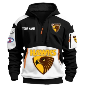 Hawthorn Hawks Australian Football League Exclusive Logo Hoodie Half Zipper HOAFL190525A01HAW - White