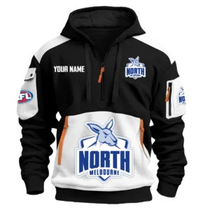 North Melbourne Kangaroos Australian Football League Exclusive Logo Hoodie Half Zipper HOAFL190525A01NMFC - White