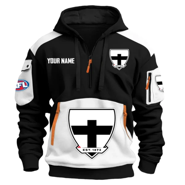 St Kilda Saints Australian Football League Exclusive Logo Hoodie Half Zipper HOAFL190525A01STK - White