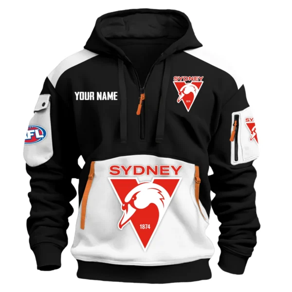 Sydney Swans Australian Football League Exclusive Logo Hoodie Half Zipper HOAFL190525A01SYD - White