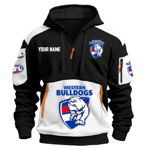 Western Bulldogs Australian Football League Exclusive Logo Hoodie Half Zipper HOAFL190525A01WB - White