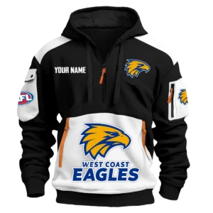West Coast Eagles Australian Football League Exclusive Logo Hoodie Half Zipper HOAFL190525A01WCE - White