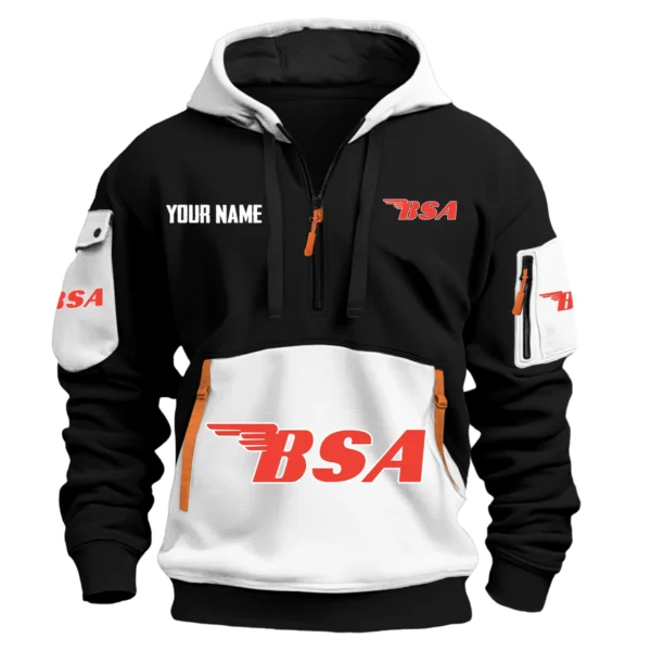 BSA Exclusive Logo Hoodie Half Zipper HOMOT090625A01BSAHDF - White