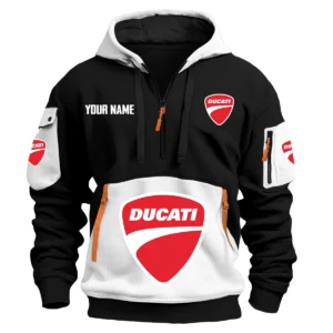 Ducati Exclusive Logo Hoodie Half Zipper HOMOT090625A01DUCHDF - White