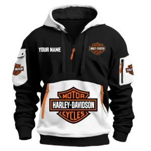 Harley-Davidson Exclusive Logo Hoodie Half Zipper HOMOT090625A01HDHDF - White