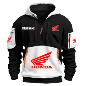 Honda Exclusive Logo Hoodie Half Zipper HOMOT090625A01HONHDF - White