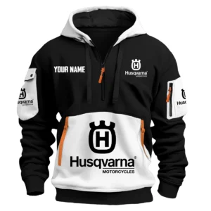 Husqvarna Exclusive Logo Hoodie Half Zipper HOMOT090625A01HUSHDF - White