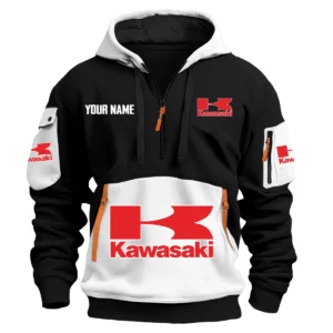 Kawasaki Exclusive Logo Hoodie Half Zipper HOMOT090625A01KAWHDF - White