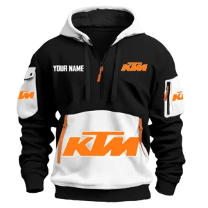 KTM Exclusive Logo Hoodie Half Zipper HOMOT090625A01KTMHDF - White