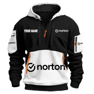 Norton Exclusive Logo Hoodie Half Zipper HOMOT090625A01NORHDF - White