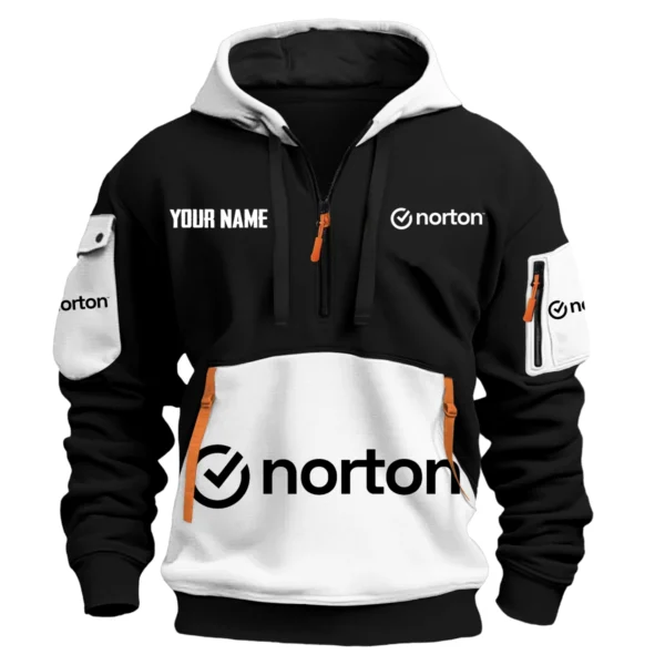 Norton Exclusive Logo Hoodie Half Zipper HOMOT090625A01NORHDF - White