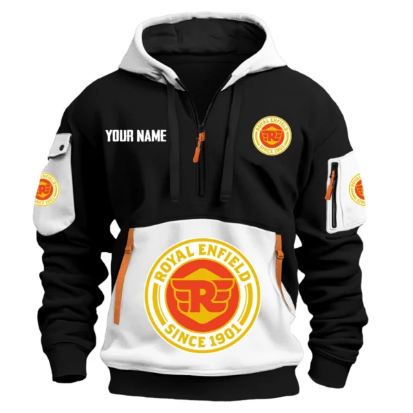 Royal Enfield Exclusive Logo Hoodie Half Zipper HOMOT090625A01ROYHDF - White