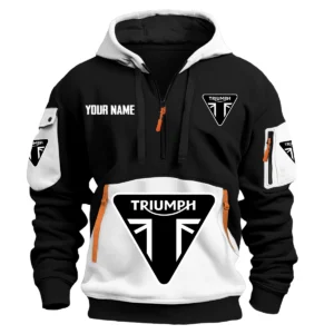 Triumph Exclusive Logo Hoodie Half Zipper HOMOT090625A01TRIHDF - White