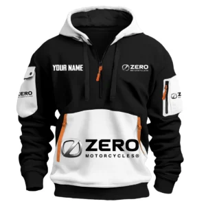 Zero Motorcycles Exclusive Logo Hoodie Half Zipper HOMOT090625A01ZERHDF - White