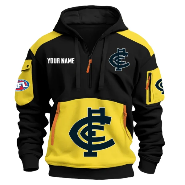 Carlton Blues Australian Football League Exclusive Logo Hoodie Half Zipper HOAFL190525A01CARL - Yellow