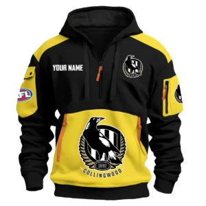 Collingwood Magpies Australian Football League Exclusive Logo Hoodie Half Zipper HOAFL190525A01COLL - Yellow