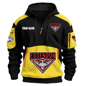Essendon Bombers Australian Football League Exclusive Logo Hoodie Half Zipper HOAFL190525A01ESS - Yellow