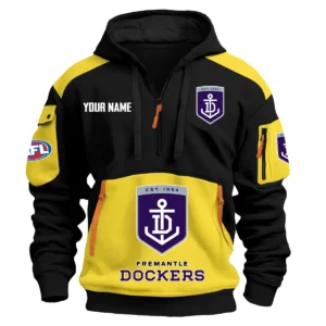 Fremantle Dockers Australian Football League Exclusive Logo Hoodie Half Zipper HOAFL190525A01FRE - Yellow