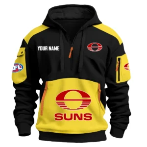 Gold Coast SUNS Australian Football League Exclusive Logo Hoodie Half Zipper HOAFL190525A01GCFC - Yellow