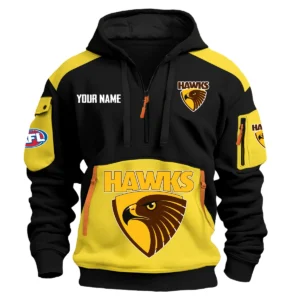 Hawthorn Hawks Australian Football League Exclusive Logo Hoodie Half Zipper HOAFL190525A01HAW - Yellow