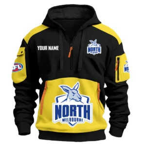 North Melbourne Kangaroos Australian Football League Exclusive Logo Hoodie Half Zipper HOAFL190525A01NMFC - Yellow