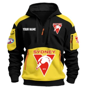 Sydney Swans Australian Football League Exclusive Logo Hoodie Half Zipper HOAFL190525A01SYD - Yellow