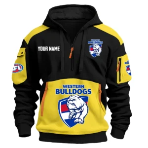 Western Bulldogs Australian Football League Exclusive Logo Hoodie Half Zipper HOAFL190525A01WB - Yellow
