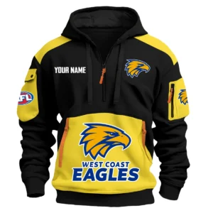 West Coast Eagles Australian Football League Exclusive Logo Hoodie Half Zipper HOAFL190525A01WCE - Yellow