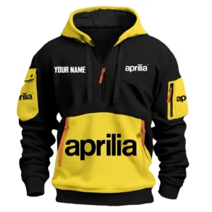 Aprilia Exclusive Logo Hoodie Half Zipper HOMOT090625A01AMHDF - Yellow