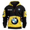 BMW Motorrad Exclusive Logo Hoodie Half Zipper HOMOT090625A01BMWHDF - Yellow