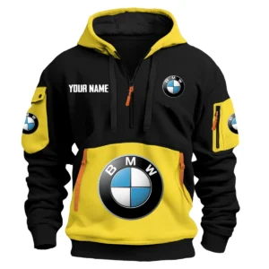 BMW Motorrad Exclusive Logo Hoodie Half Zipper HOMOT090625A01BMWHDF - Yellow