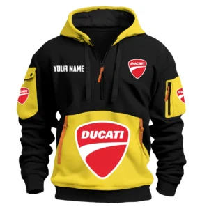 Ducati Exclusive Logo Hoodie Half Zipper HOMOT090625A01DUCHDF - Yellow