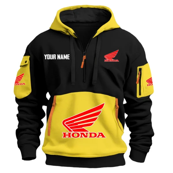 Honda Exclusive Logo Hoodie Half Zipper HOMOT090625A01HONHDF - Yellow