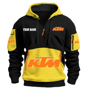 KTM Exclusive Logo Hoodie Half Zipper HOMOT090625A01KTMHDF - Yellow