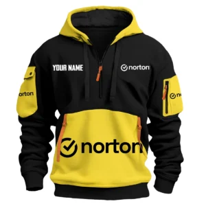 Norton Exclusive Logo Hoodie Half Zipper HOMOT090625A01NORHDF - Yellow