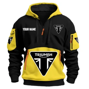 Triumph Exclusive Logo Hoodie Half Zipper HOMOT090625A01TRIHDF - Yellow