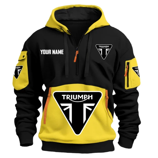 Triumph Exclusive Logo Hoodie Half Zipper HOMOT090625A01TRIHDF - Yellow