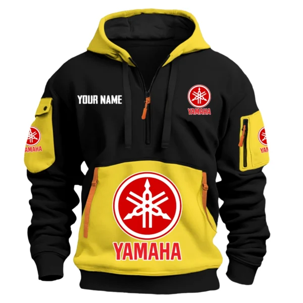 Yamaha Exclusive Logo Hoodie Half Zipper HOMOT090625A01YAMHDF - Yellow