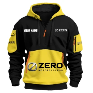 Zero Motorcycles Exclusive Logo Hoodie Half Zipper HOMOT090625A01ZERHDF - Yellow