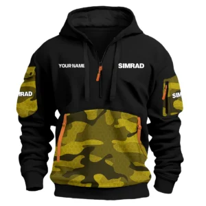 Simrad Exclusive Logo Hoodie Half Zipper Fishing QTFS200525A2SIM - Yellow