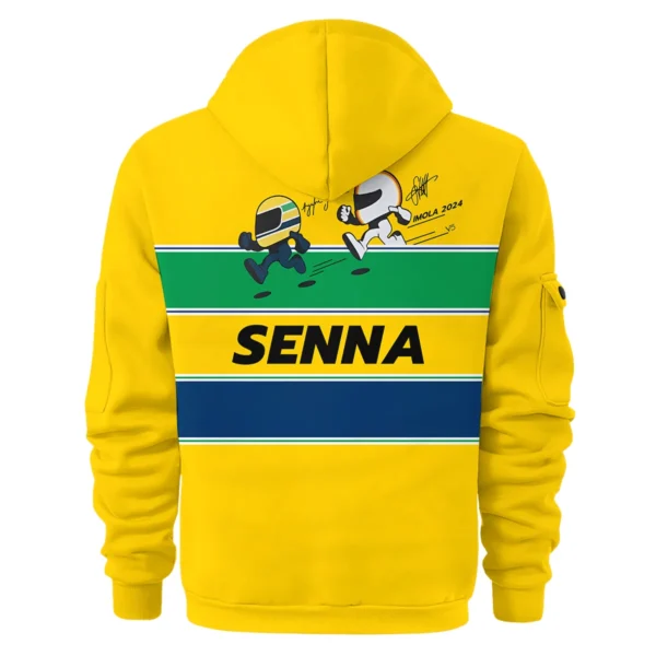 Ayrton Senna The Racing Legend McLaren F1 Exclusive Hoodie Half Zipper BLF13625A1HDF - Image 3