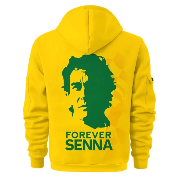 Forever Ayrton Senna McLaren F1 Exclusive Hoodie Half Zipper BLF13625A2HDF - Image 3