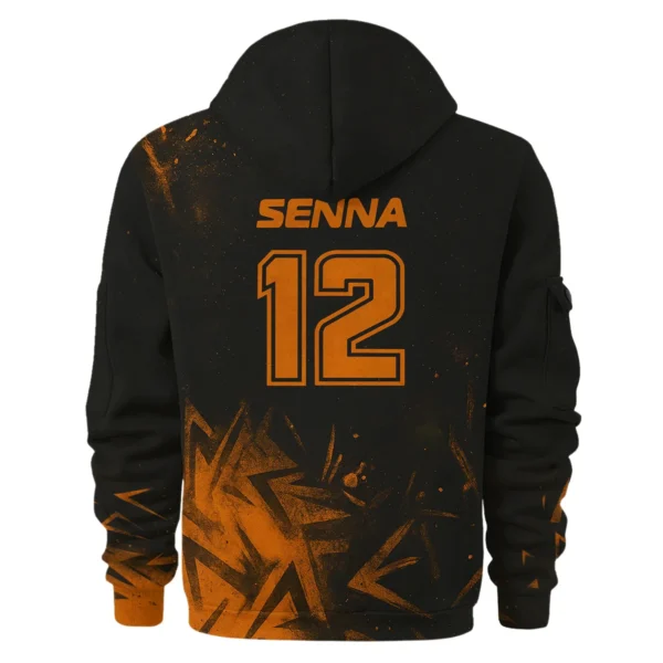 Ayrton Senna The Racing Legend McLaren F1 Exclusive Hoodie Half Zipper BLF16625A3HDF - Image 3