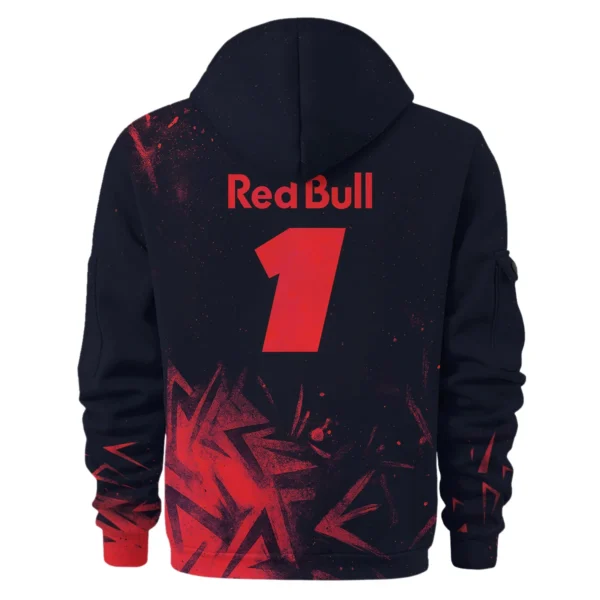 Max Verstappen Red Bull Racing F1 Exclusive Hoodie Half Zipper BLRBR20525A4HDF - Image 3