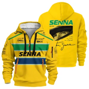 Ayrton Senna McLaren Formula One Exclusive Hoodie Half Zipper BLF1190525A2HDF