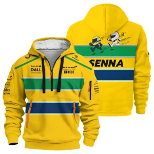 Ayrton Senna The Racing Legend McLaren F1 Exclusive Hoodie Half Zipper BLF13625A1HDF